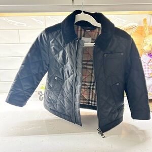 Burberry Black Quilted Jacket with Signature Check Lining